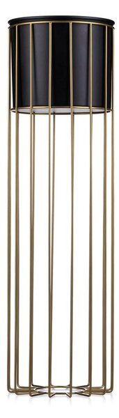 KOVOVÝ KVĚTINÁČ SE STOJÁNEM GLAM 70X20 CM ČERNÁ/ZLATÁ