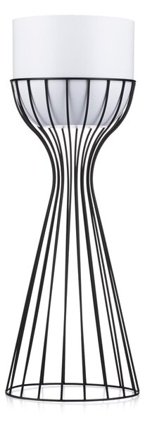 KOVOVÝ KVĚTINÁČ SE STOJÁNEM GLAM 56X20 CM BÍLÁ/ČERNÁ