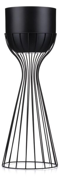 KOVOVÝ KVĚTINÁČ SE STOJÁNEM GLAM 56X20 CM ČERNÁ