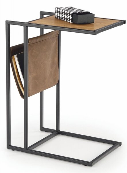 Konferenční stůl COMPACT černý kov / deska dub zlatý