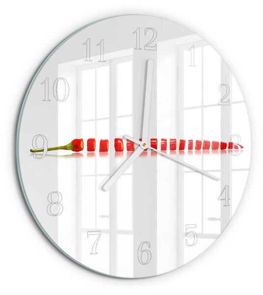 Skleněné hodiny na stěnu Chilli paprička zsob-fi30-00085445