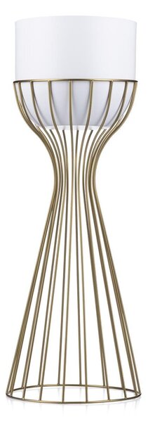 KOVOVÝ KVĚTINÁČ SE STOJÁNEM GLAM 56X20 CM BÍLÁ/ZLATÁ