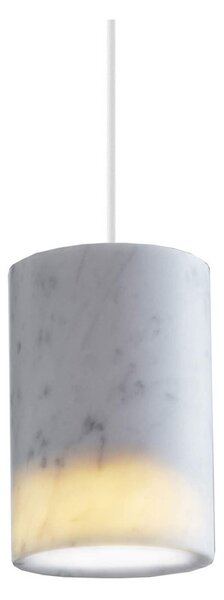Terence Woodgate - Solid Závěsné Světlo Cylinder Carrara Marble - Lampemesteren