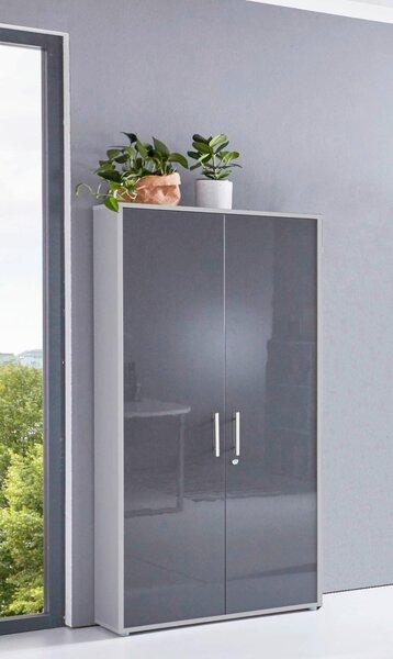 SKŘÍŇ NA ŠANONY, šedá, vysoce lesklá antracitová, 84,4/185,6/33 cm MID.YOU - Online Only kancelářský nábytek, Online Only