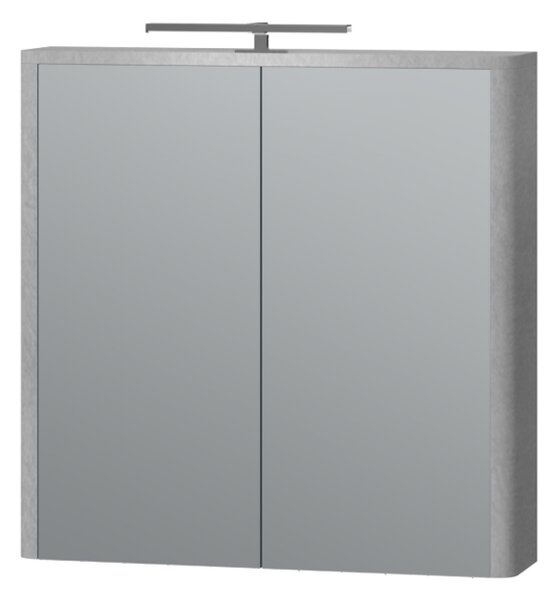 Kingsbath Livorno Structure Grey 70 zrcadlová skříňka do koupelny s LED osvětlením