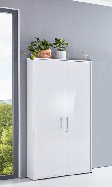SKŘÍŇ NA ŠANONY, bílá, vysoce lesklá bílá, 84,4/185,6/33 cm MID.YOU - Online Only kancelářský nábytek, Online Only