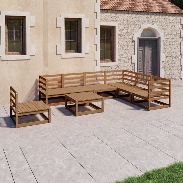 8dílná zahradní sedací souprava medově hnědá masivní borovice