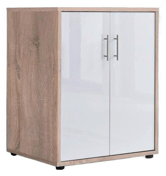 SKŘÍŇ NA ŠANONY, Sonoma dub, vysoce lesklá bílá, 54/74/50 cm MID.YOU - Online Only kancelářský nábytek, Online Only