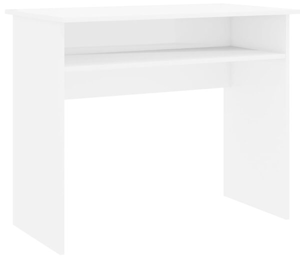 Psací stůl Mellrose - dřevotříska - bílý s vysokým leskem | 90x50x74 cm