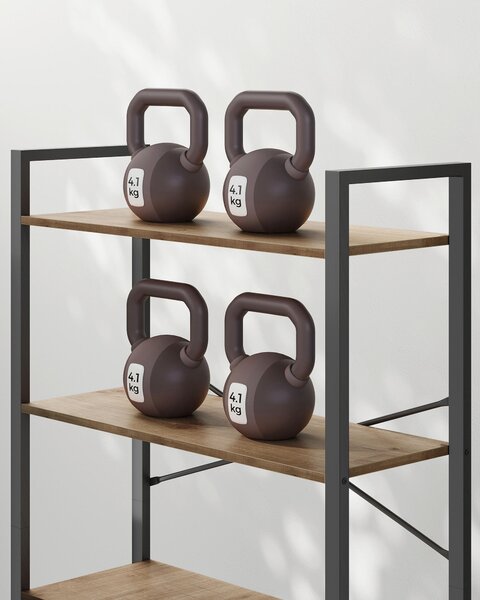 REGÁL, černá, barvy vlašských ořechů, ocel, 80/186/30 cm Boxxx - Knihovny, Online Only
