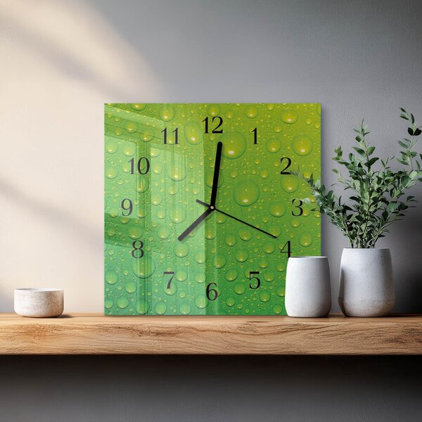 Skleněné hodiny na stěnu Kapky zskc-30x30-00178763