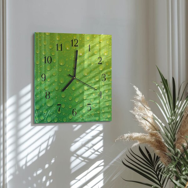 Skleněné hodiny na stěnu Kapky zskc-30x30-00178763