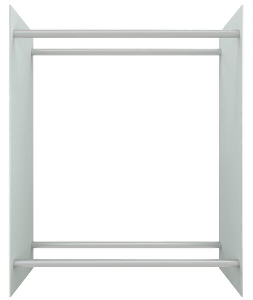 Stojan na palivové dříví bílý 80 x 35 x 100 cm tvrzené sklo
