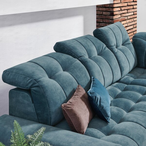 ROHOVÁ SEDAČKA, textil, modrá Stylife - Sedací soupravy