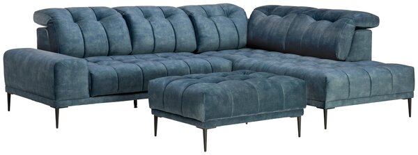 ROHOVÁ SEDAČKA, textil, modrá Stylife - Sedací soupravy