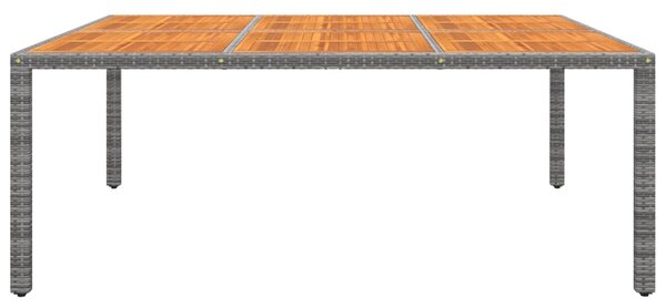 Zahradní stůl 200 x 150 x 75 cm akáciové dřevo a polyratan šedý