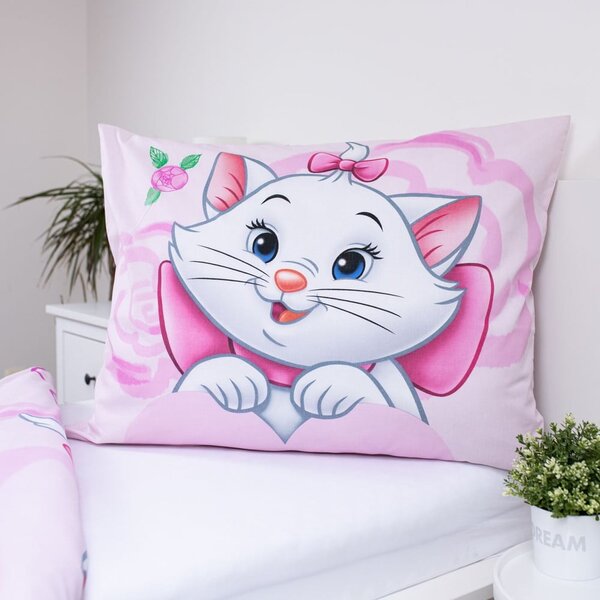Růžové bavlněné dětské povlečení na jednolůžko 140x200 cm Marie Cat "Pink" – Jerry Fabrics