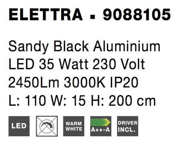Nova Luce Závěsné LED svítidlo ELETTRA, 35W 3000K