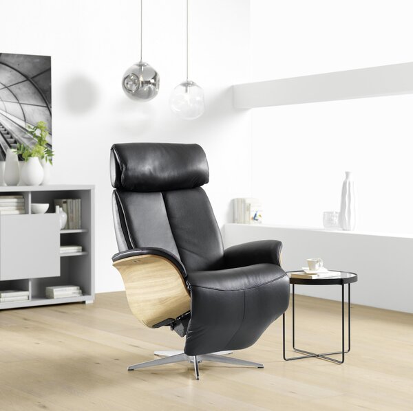 RELAXAČNÍ KŘESLO, kůže, černá Welnova - Relaxační křesla