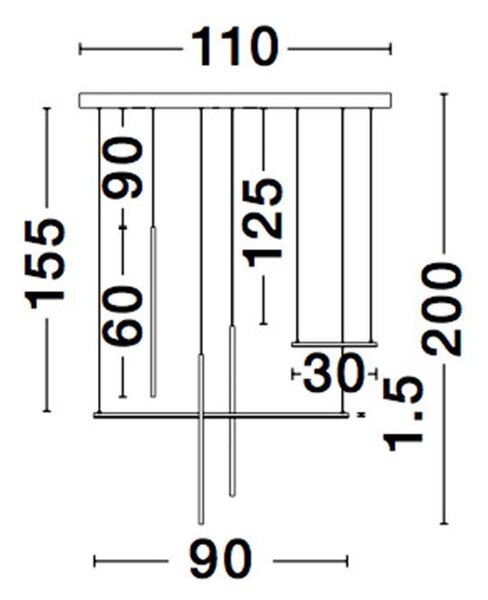 Nova Luce Závěsné LED svítidlo ELETTRA, 35W 3000K