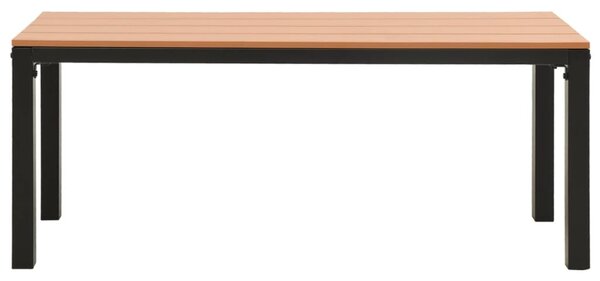 Zahradní lavice 110 cm ocel a WPC hnědá a černá