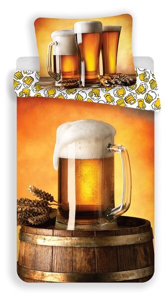 Jerry Fabrics Bavlněné povlečení Pivo, 140 x 200 cm, 70 x 90 cm