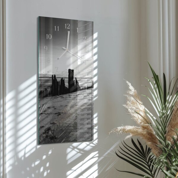 Skleněné hodiny vertikální Pláž zsppb-30x60-00079655