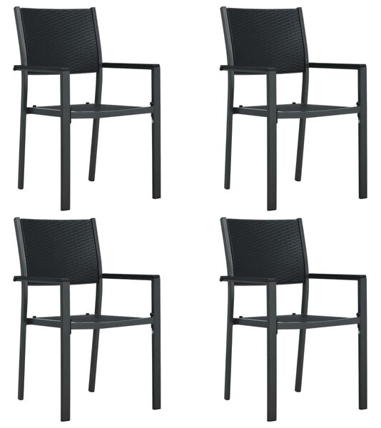 5dílný zahradní jídelní set černý