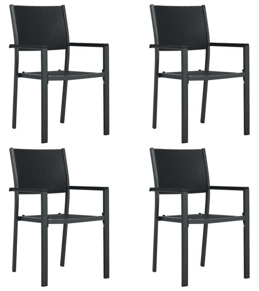 5dílný zahradní jídelní set černý