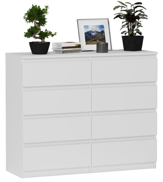 Komoda Framire 120 x 40 x 98 cm, bílá matná