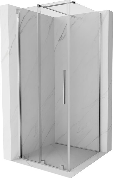 Mexen Velar, sprchový kout s posuvnými dveřmi 120(dveře) x 120(stěna) cm, 8mm čiré sklo, chromový profil, 871-120-120-01-01