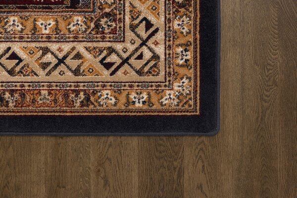Kusový koberec vlněný Agnella Isfahan Hestia Granat Béžový Modrý Červený Rozměr: 200x300 cm