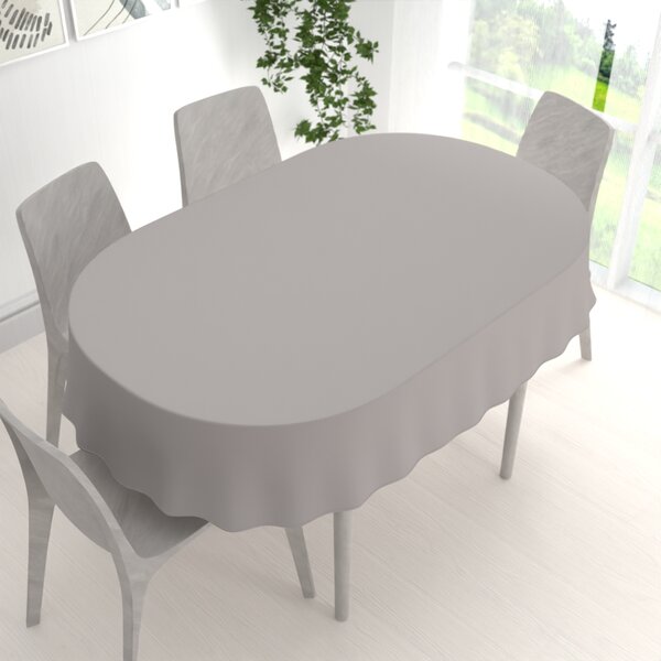 Biante Dekorační oválný ubrus Rongo RG-101 Světle šedý 50x100 cm