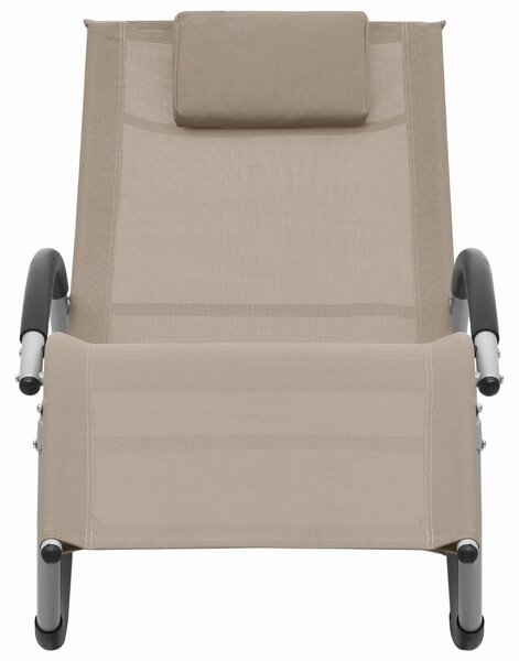Zahradní lehátko s polštářkem taupe textilen