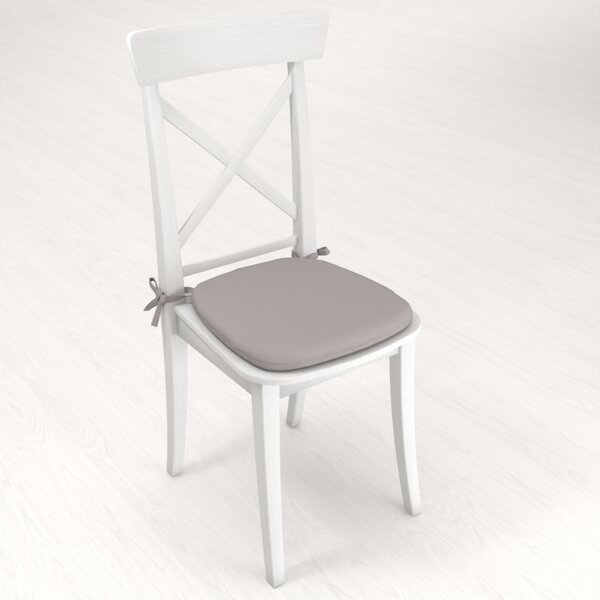 Biante Oblý podsedák Rongo RG-101 Světle šedý - 39x37x3 cm
