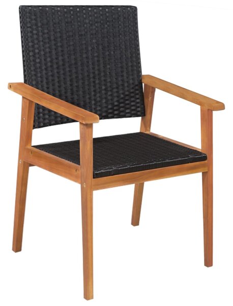 5dílný zahradní jídelní set polyratan černo-hnědý