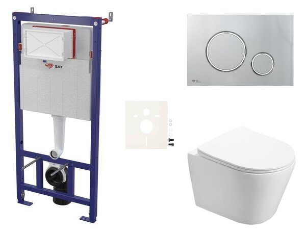 Cenově zvýhodněný závěsný WC set SAT do lehkých stěn / předstěnová montáž+ WC SAT Infinitio SIKOSSIN71K