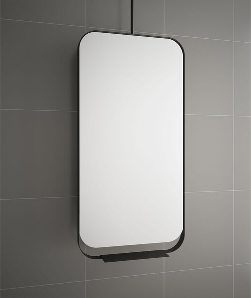Zrcadlo otočné s poličkou Salgar 50x100 cm černá 83916