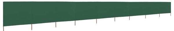 9dílná zástěna proti větru textil 1200 x 80 cm zelená