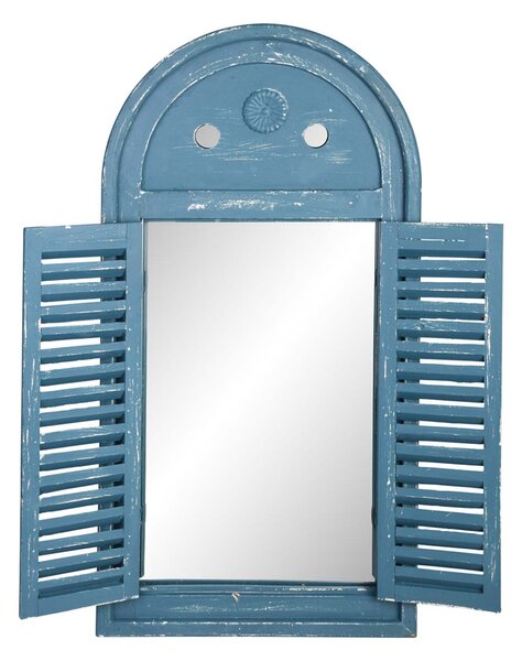 Esschert Design - zrcadlo francouzské okno, dřevěné modré