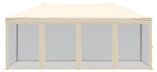 Skládací party stan s bočními stěnami krémový 3 x 6 m