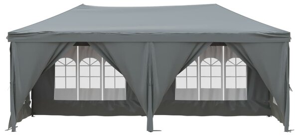 Skládací party stan s bočními stěnami antracitový 3 x 6 m