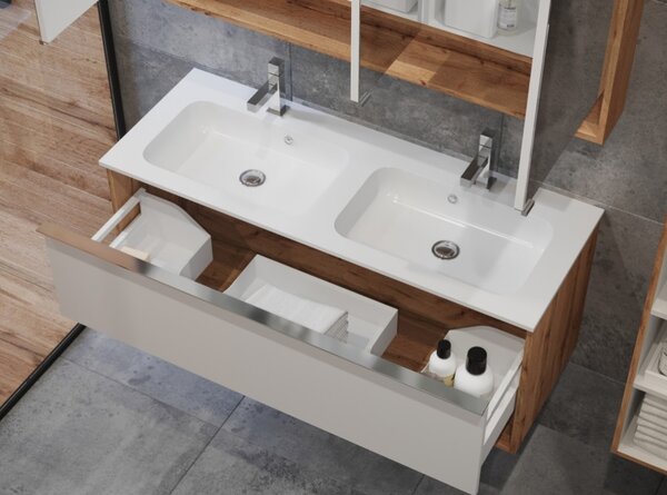 Lavedo Domus 120 koupelnová skříňka s dvojumyvadlem, litý mramor