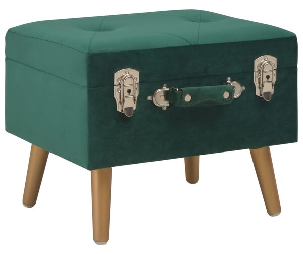 Stolička Bexley s úložným prostorem - sametová - 40 cm | zelená