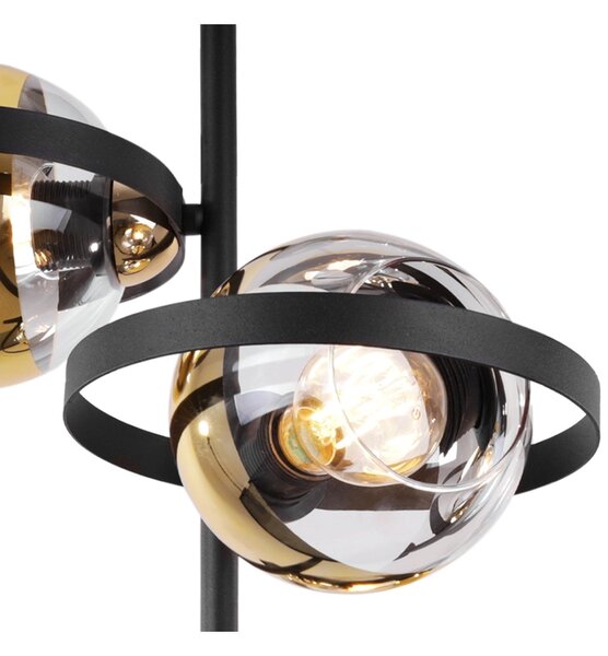 Stropní svítidlo Asturia Ring, 3x zlaté/transparentní skleněné stínítko, B/G