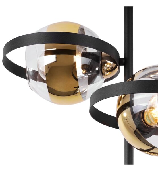 Stropní svítidlo Asturia Ring, 3x zlaté/transparentní skleněné stínítko, B/G
