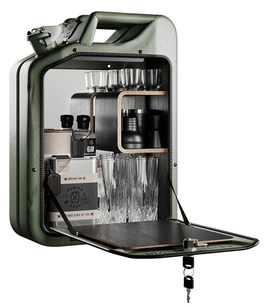 Minibar / kanistr - Bar Cabinet, Army Green, 6 variant - Danish Fuel Varianta: Walnut