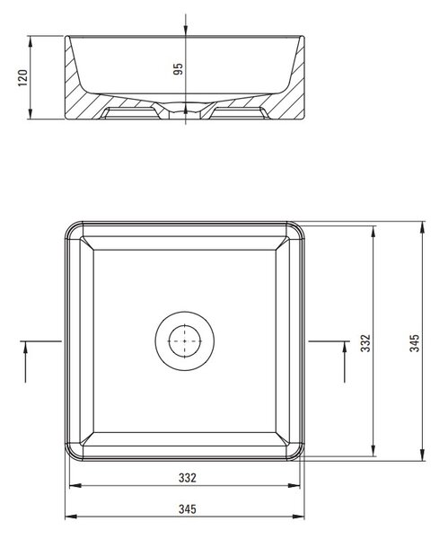 Deante Jasmin, keramické umyvadlo na desku 34,5x34,5x12 cm, bílá, DEA-CDJ_6U3S