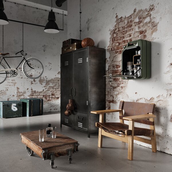 Minibar / kanistr - Bar Cabinet, Army Green, 6 variant - Danish Fuel Varianta: Walnut