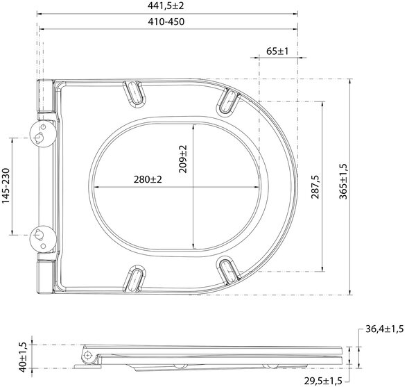 Isvea Infinity záchodové prkénko s pomalým sklápěním 40KF0545I-S